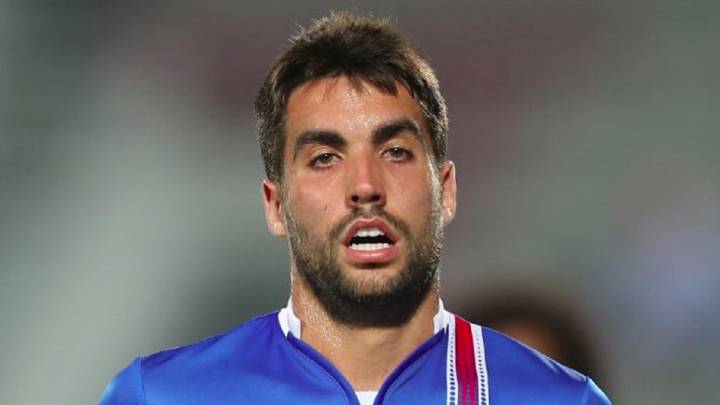 Diego Johannesson durante un partido de la selección de Islandia.