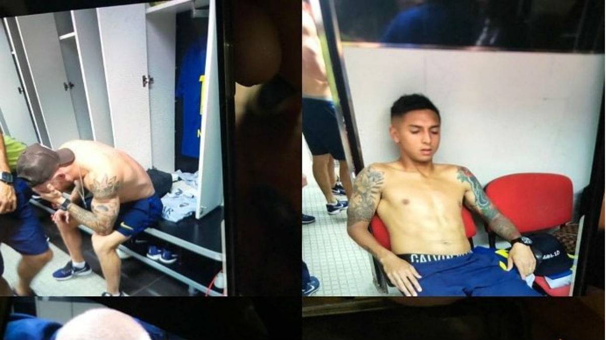 Los jugadores de Boca fueron atendidos en el vestuario