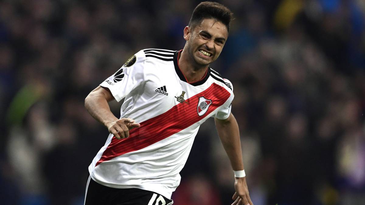 Los jugadores de River celebran uno de los goles ante Boca.