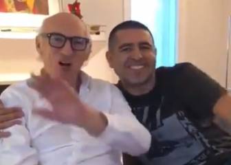 El saludo de Bianchi y Riquelme a los hinchas de Boca