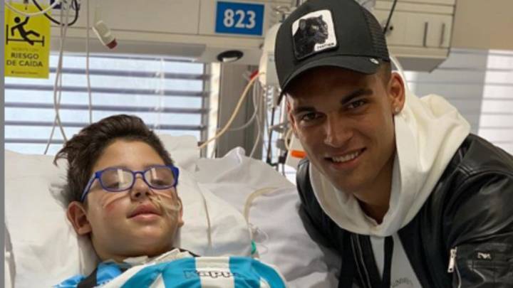Lautaro Martínez visitó a Enzo, el niño hincha de Racing que quedó cuadripléjico
