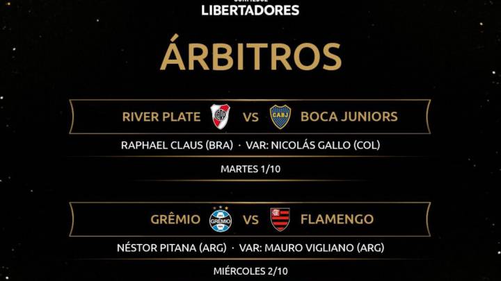 Claus dirigirá la ida del Superclásico en la Copa Libertadores