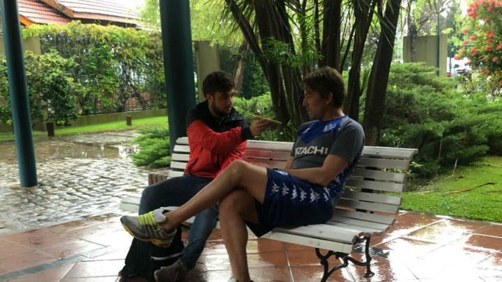 Heinze le dio una exclusiva al único periodista presente en la práctica de Vélez