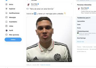 El mensaje de Quintero llena de felicidad a los hinchas de River