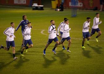Messi y Agüero, en el gimnasio en la práctica de Argentina