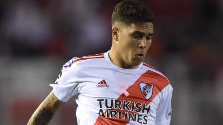 El colombiano sufrió una distensión en el isquiotibial de su pierna izquierda y no podrá estar cuando River enfrente a Central Córdoba por la Copa Argentina.