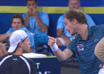 Schwartzman a Medvedev en un tenso momento: