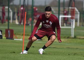 Juanfer Quintero se sumó a las prácticas de River en Ezeiza