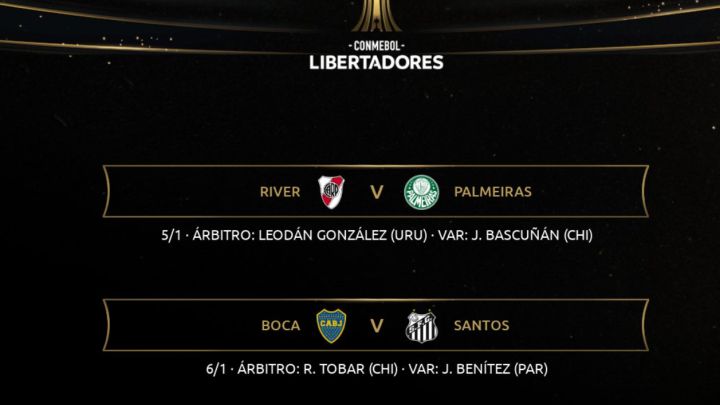 Tobar, al Boca - Santos; González dirigirá el River - Palmeiras