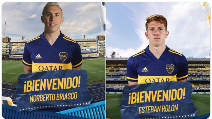 Los futbolistas posaron con la camiseta xeneize por primera vez y se ilusionaron con dejar una buena imagen. Ambos firmaron contrato por 4 temporadas.