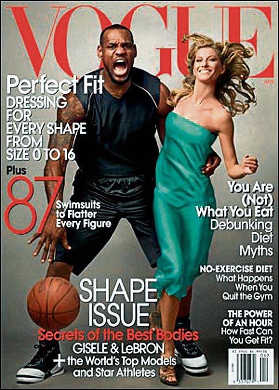 LeBron junto a Gisele en una portada histórica