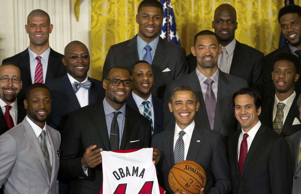 Obama recibe a los Heat de LeBron y Wade en la Casa Blanca