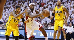 Dos milagros de Lebron James salvan a Miami ante Indiana