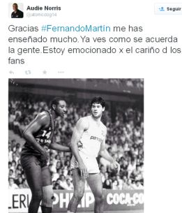 Audie Norris: "Gracias Fernando Martín. Me has enseñado mucho"