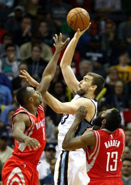 Marc Gasol no evita la derrota ante el Big-Three de los Rockets