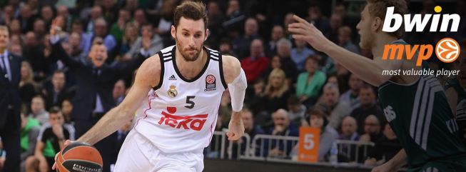 Rudy Fernández, mejor jugador del mes de febrero en la Euroliga Rudy Fernández, mejor jugador del mes de febrero en la Euroliga