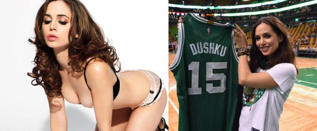 Eliza Dushku puso el glamour en el TD Garden de Boston