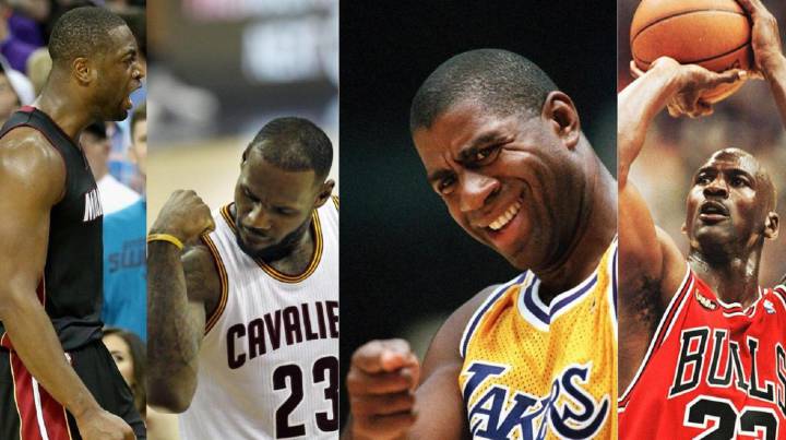 Wade, LeBron, Magic y Jordan, todos ellos han alcanzado las 100 victorias en los Playoffs NBA.