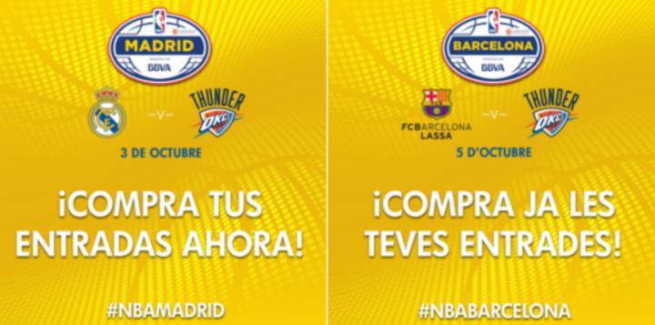 Real Madrid y Barcelona, 4-4 contra equipos NBA en España