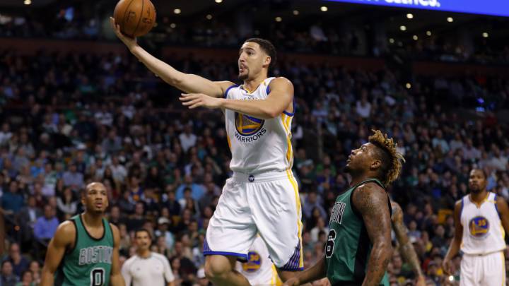 Klay Thompson, en el partido ante los Celtics