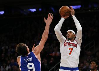 Carmelo (37) salva a los Knicks en el último segundo; Willy, 11+9