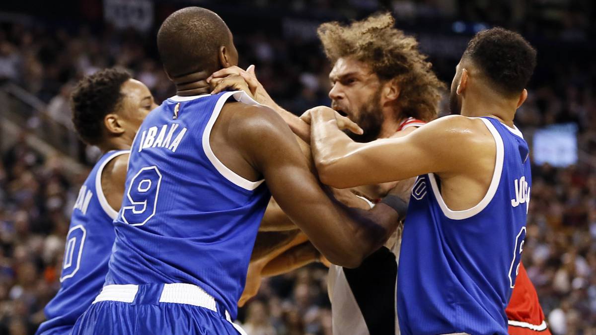 La NBA suspende solo un partido a Ibaka y Robin Lopez