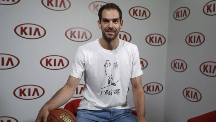 José Manuel Calderón, durante una entrevista en las oficinas de NBA Spain en un acto organizado por KIA Motor.