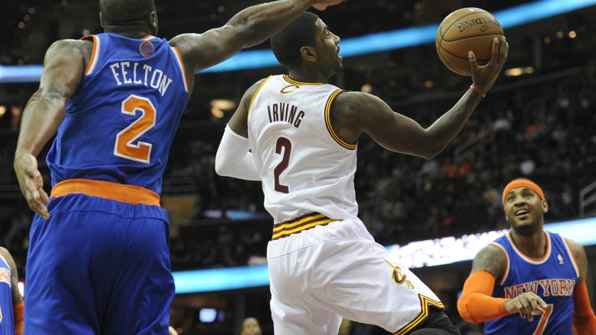Kyrie, contra los Knicks de Carmelo Anthony.