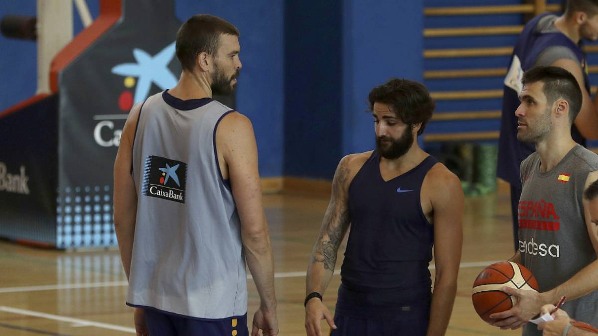 Marc Gasol y Ricky Rubio, con la Selección este verano.
