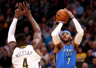 Carmelo deja atrás a Iverson en otro final horrible de OKC (4-7)