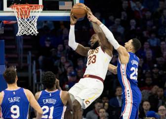 LeBron reina también en Philly; lesión de tobillo de Simmons