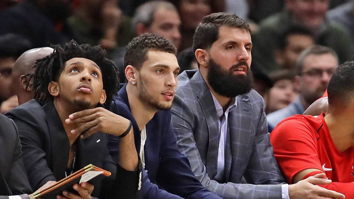 ºLos lesionados Cameron Payne, Zach LaVine y Nikola Mirotic presenciaron la derrota de los Bulls ante los Suns en el United Center de Chicago.