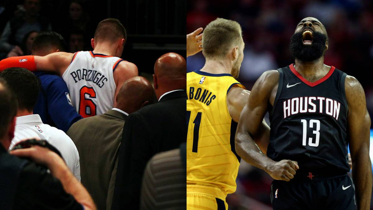 Resúmenes y resultados de la jornada NBA: tremendo susto de Porzingis, imparables Rockets