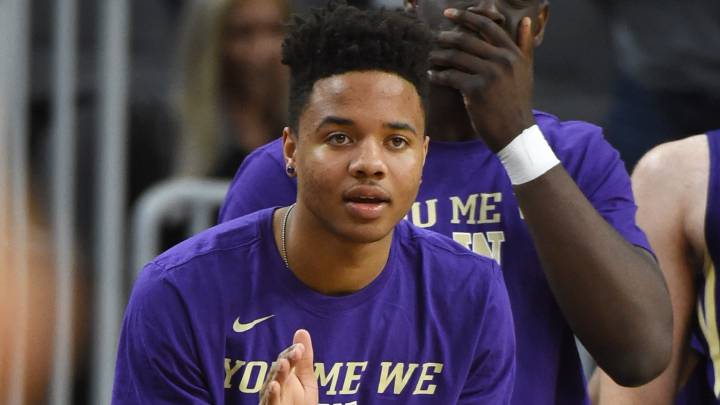 Markelle Fultz, durante su última temporada con los Washington Huskies.