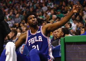 El 'all star' Embiid (26+16+6) asalta Boston y planta a Rihanna