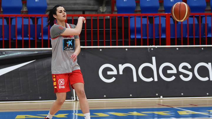 Leticia Romero, durante un entrenamiento con la Selección española.