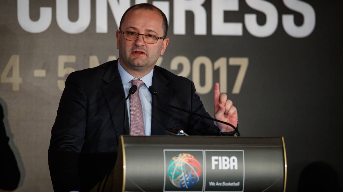 Patrick Baumann, en un acto de la FIBA.