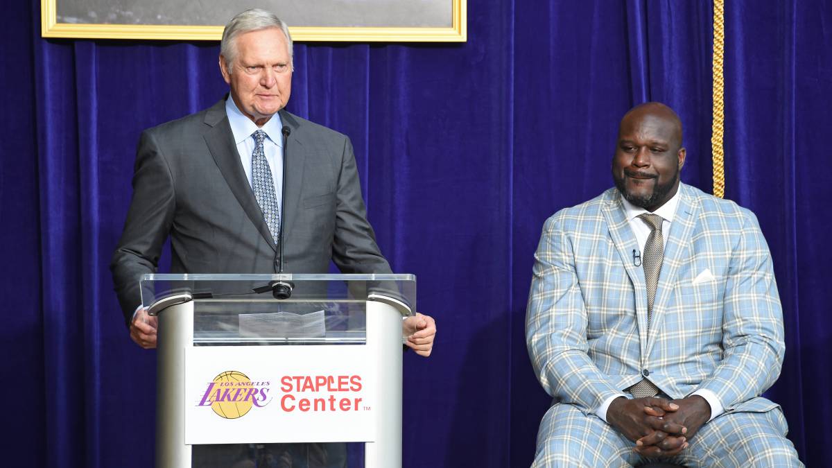 Jerry West y Shaquille O'Neal