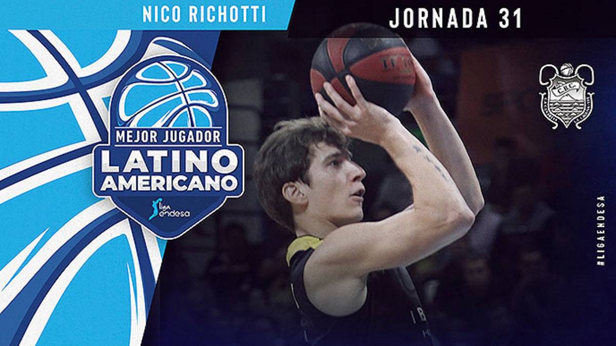 Nicolás Richotti, jugador del Iberostar Tenerife: mejor latinoamericano de la 31ª jornada.