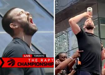 El eufórico festejo de Gasol: ¡se tomó una cerveza de un trago!