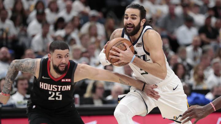 Ricky Rubio, durante un partido contra Houston Rockets.