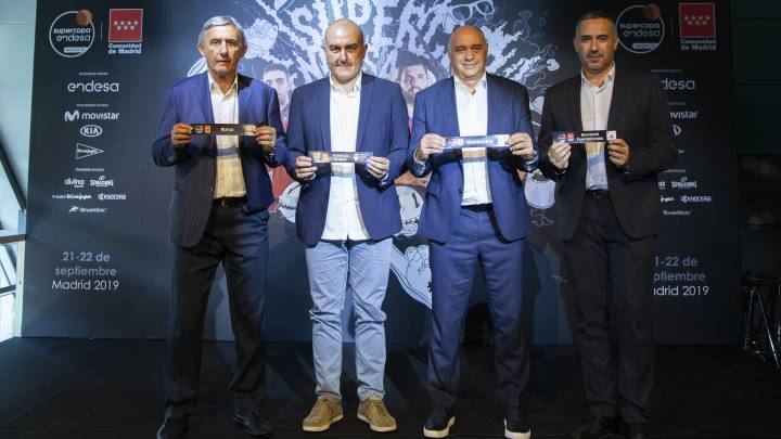 Pesic, Ponsarnau, Laso y Cuspinera, tras el sorteo de la Supercopa.