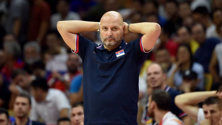 Sasha Djordjevic, exseleccionador serbia, durante un partido contra España.