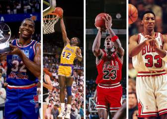 Magic y Olajuwon lideran el quinteto histórico de Jordan
