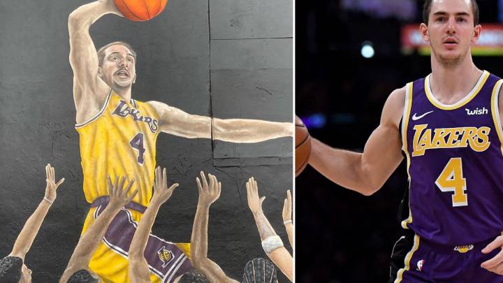 Crece la leyenda: mural en L.A. para Caruso, la 'Mamba Calva'