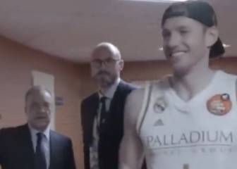 El momento de Florentino con Causeur en el túnel de vestuarios