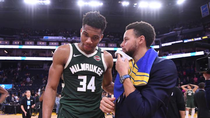 Giannis Antetokounmpo y Stephen Curry