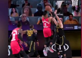 LeBron hace una jugada que sorprende sobre Westbrook...