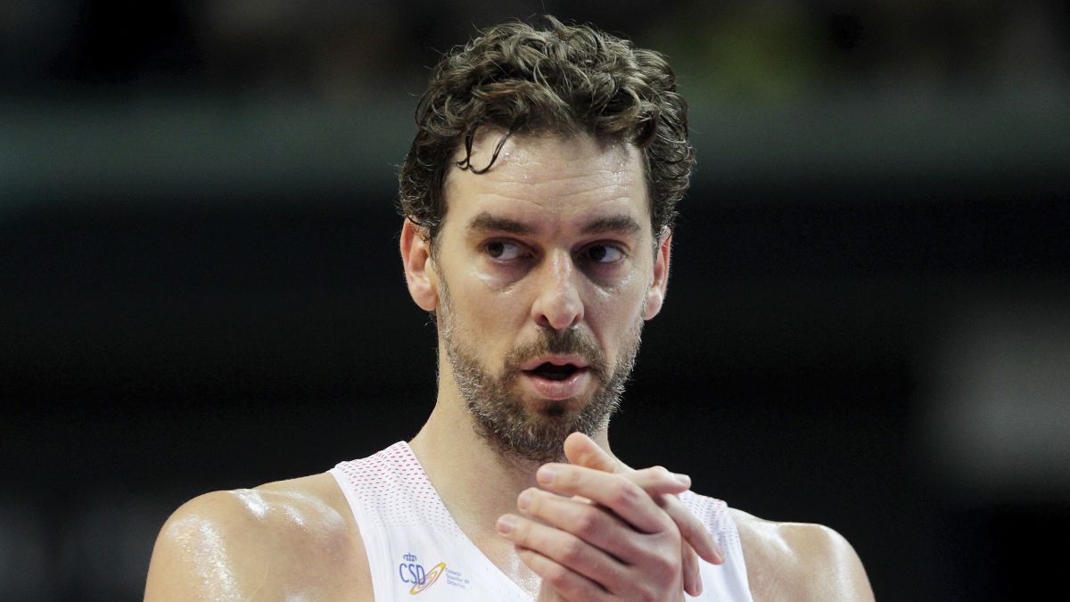 Pau Gasol, durante un partido de la Selección española