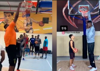 El misterio del joven 'gigante' que mete así las canastas y ya supera en 7 cms. al más alto de la historia de la NBA